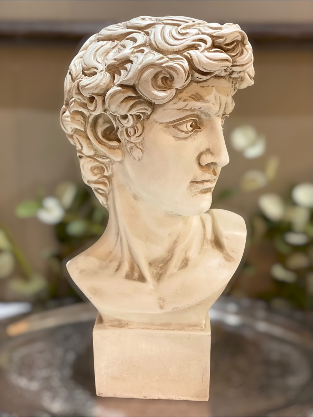 Vintage Large 16” Michelangelo Bust Sculpture Resin Neo-Classical Old World